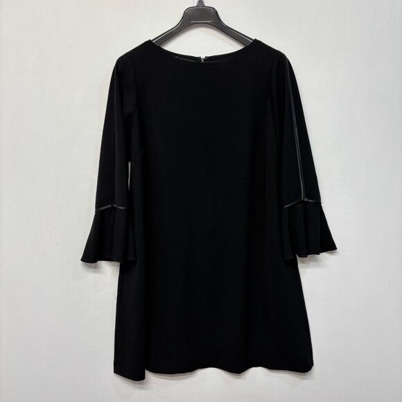 Lafayette 148 New York Bell Sleeve Shift Dress Size 1X Black D044 -19 - Picture 1 of 16